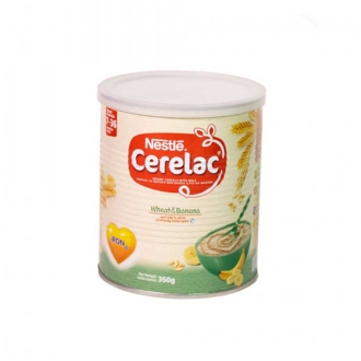 Nestle Cerelac Infant Cereal with Milk, Banana & Wheat, Contains High Level of Iron, 350g