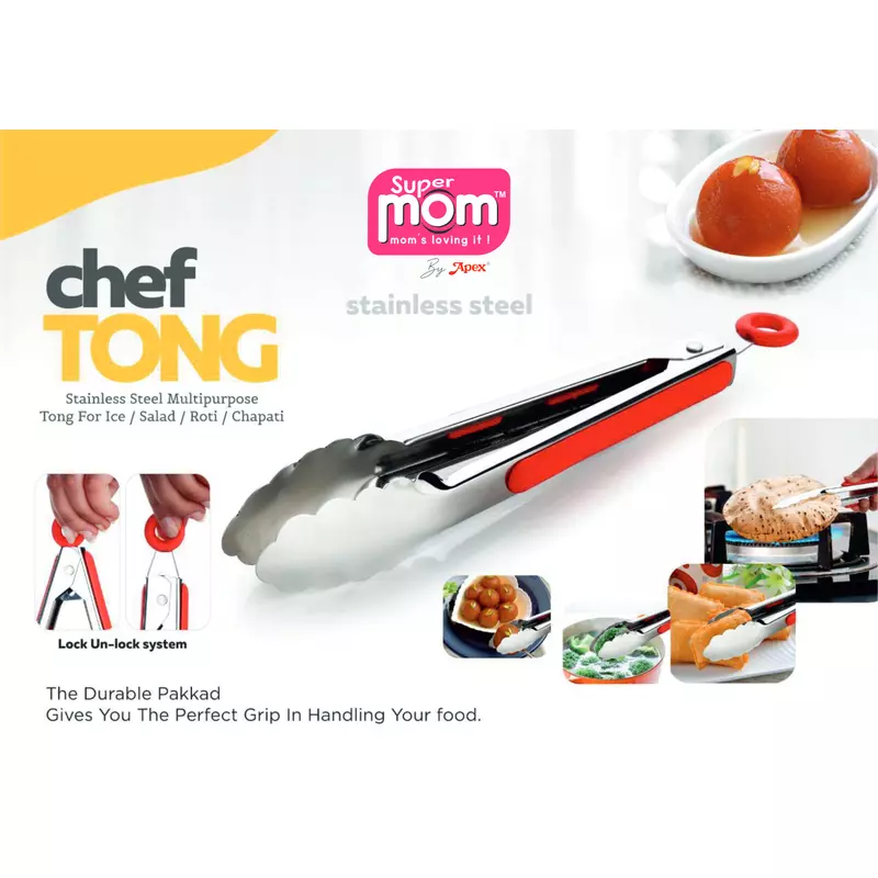 Supermom Chef Tong Stainless Steel With Locking System 571511 2 Supermom Chef Tong Stainless Steel With Locking System 571511