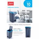 Apex Push and Pedal Dustbin 10l Capacity Plastic Lightweight Unbreakable 450452