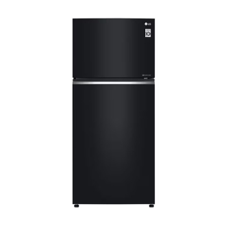 LG Refrigerator 506L Double Door, Top Freezer with Inverter Linear Compressor, Door Cooling+™, Hygiene Fresh+™ Black Glass GC-C702SGGU