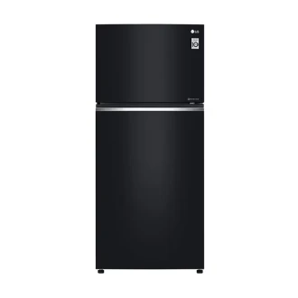 LG Refrigerator 506L Double Door, Top Freezer with Inverter Linear Compressor, Door Cooling+™, Hygiene Fresh+™ Black Glass GC-C702SGGU