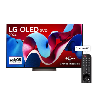 LG 77" OLED UHD 4K Smart TV evo C4 with AI Magic Remote, Dolby Atmos & Vision, HDR10, Filmmaker Mode, webOS24 OLED77C46LA