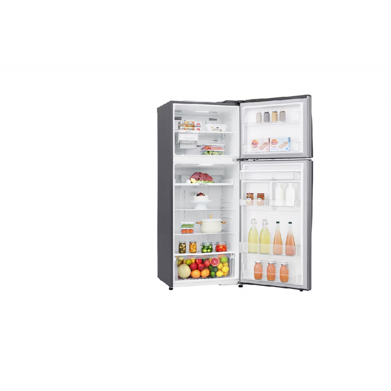 Lg Refrigerator 438L Double Door Top Freezer Linear Cooling, Door Cooling, Fresh 0 Zone, Smart Inverter Linear Compressor, Hygiene Fresh, Smart Thinq, Platinum Silver Gl-T652Hlcm