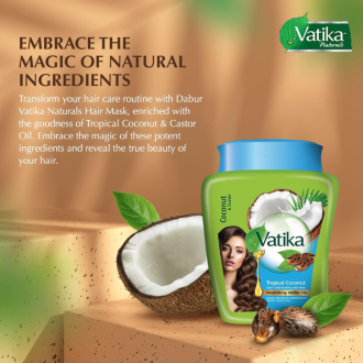 Vatika Naturals Hot Oil Treatment Tropical Coconut & Castor Oil for Volume & Thickness 500g