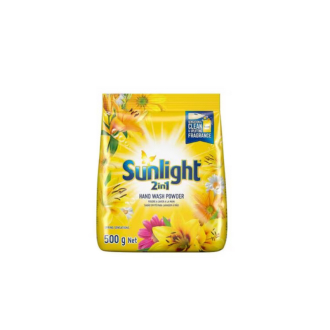 Sunlight Detergent Powder Yellow 500g Advanced Stain Removal, Outstanding Whiteness, Long-lasting Freshness, 68660796 (Pack of 3)