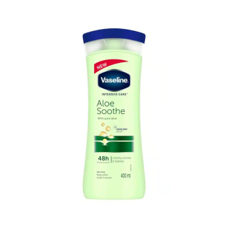 Vaseline Body Lotion Intensive Care Aloe Soothe 400ml Calms and Soothes Dry Skin, Restore Skin From Deep with a Fresh Aloe Vera Fragrance 67315961 (Pack of 3)