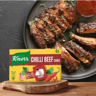 Knorr Chilli Beef Cubes 8g For Delicious Meals Full of Flavour 69748849 (Pack of 3Pcs)