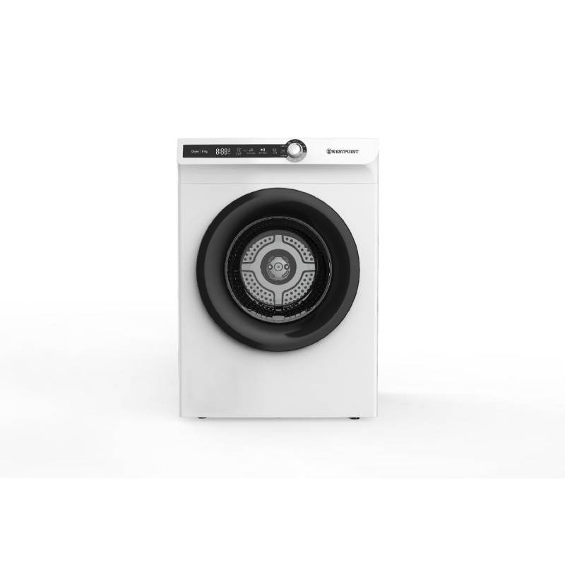 Westpoint Dryer 8Kg, Stainless Steel Drum, High-Speed Spin, Energy Efficient, Compact Design, White Wdz-823 1 Westpoint Dryer 8Kg, Stainless Steel Drum, High-Speed Spin, Energy Efficient, Compact Design, White Wdz-823