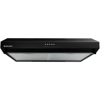 Westpoint Hood Cooker 60cm, 3-Speed Extraction, LED Lighting, Black Glass Finish WEQ-6517.PMN