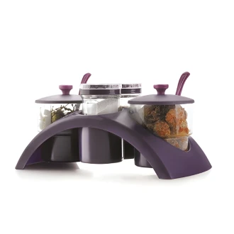 Supermom Spice Set 4 Pickle Jars with 2 Salt and Pepper Set Plastic Storage 572310