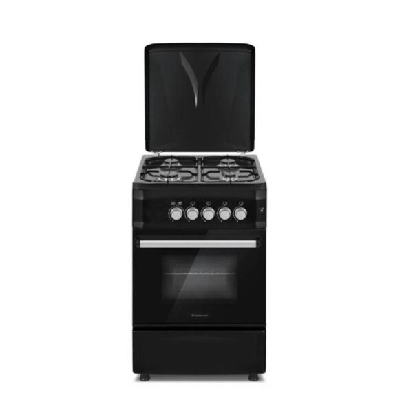 Westpoint Cooker 50x55cm, 4 Gas Burners, Gas Oven with Grill, Interior Light, Full Ignition System, Black Finish WCER5540GGIN