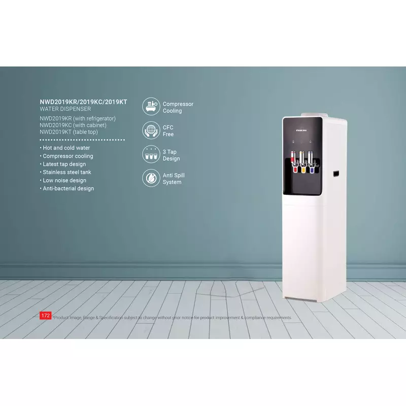 Nikai Water Dispenser 3 Taps Top Load With Refrigerator Nwd2019Kr 3 Taps Hot Normal And Cold Compressor Cooling Steel Tank Anti Bacterial Design 2 Nikai Water Dispenser 3 Taps Top Load With Refrigerator Nwd2019Kr 3 Taps Hot Normal And Cold Compressor Cooling Steel Tank Anti Bacterial Design