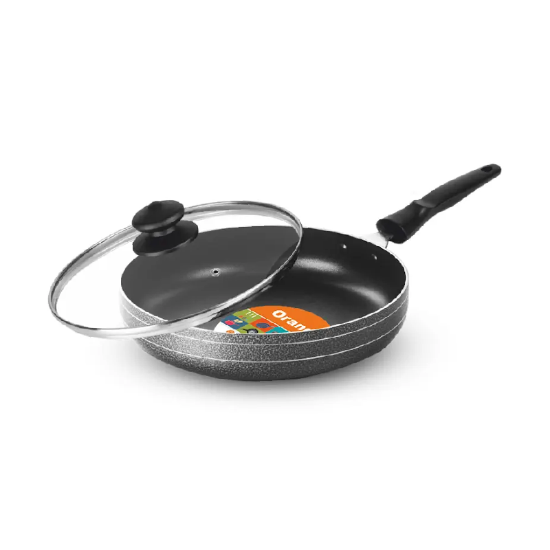 Orange Non-Stick Fry Pan 240Mm 2L With Glass Lid Onsc052 1 Orange Non-Stick Fry Pan 240Mm 2L With Glass Lid Onsc052