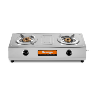 Orange Gas Stove Spectra 201 Steelo with 2 Burner, Stainless Steel Body OLPG220