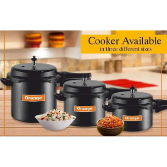 Orange Black Magic Megna Pressure Cooker 9L with Outer Lid, Hard Anodized OAPC173