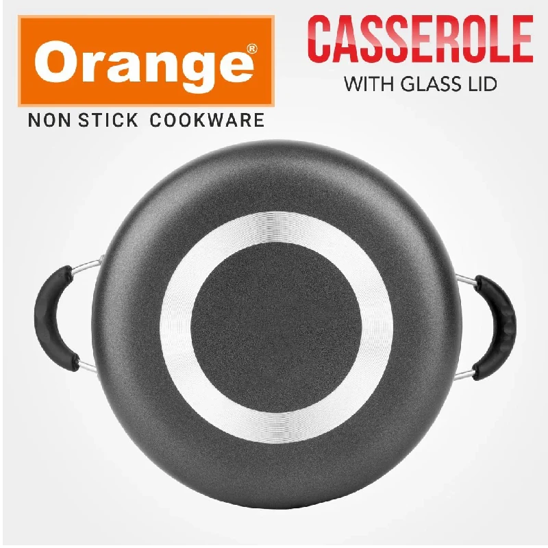 Orange Cook &Amp; Serve Non-Stick Casserole 24Cm 3.8L With Glass Lid Onsc036 2 Orange Cook &Amp; Serve Non-Stick Casserole 24Cm 3.8L With Glass Lid Onsc036