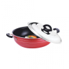 Orange Non-Stick Deep Kadai 4.5L with Stainless Steel Lid ONSC017
