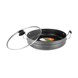 Orange Jumbo Fry Pan 30cm 5L Non-Stick with Glass Lid ONSC054