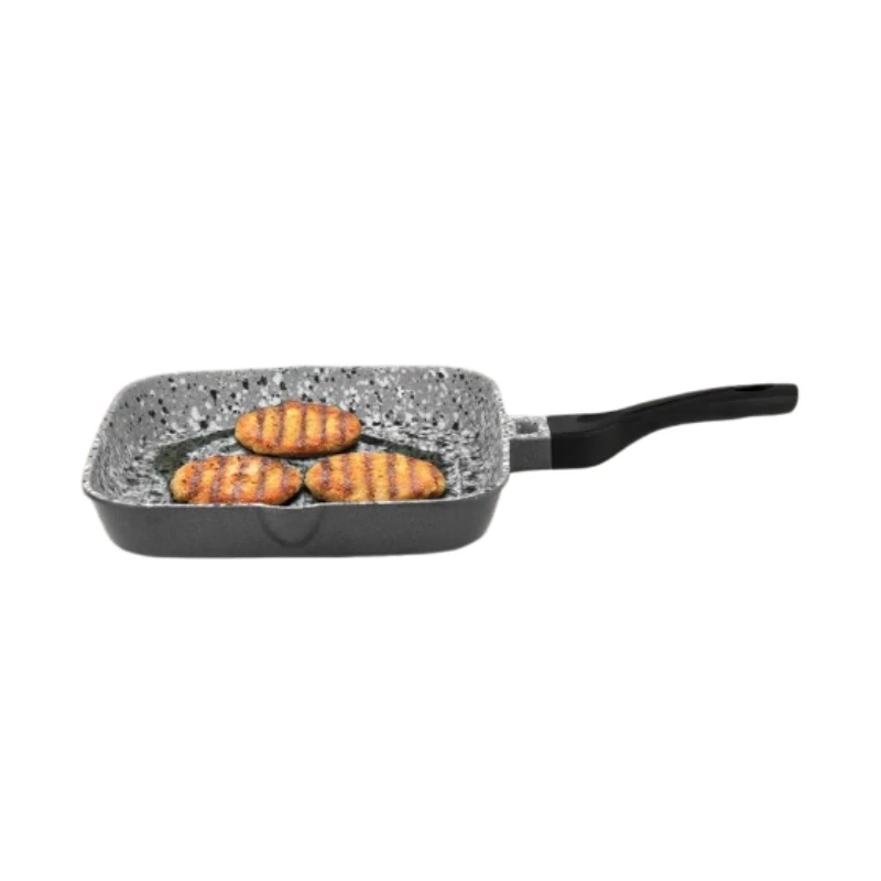 Orange Grill Pan Stone Finish 24Cm Non-Stick With Glass Lid, 5 Layer Coating Onsc397 2 Orange Grill Pan Stone Finish 24Cm Non-Stick With Glass Lid, 5 Layer Coating Onsc397