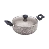 Orange Casserole Stone Finish Nonstick 22cm with Toughened Glass Lid ONSC402