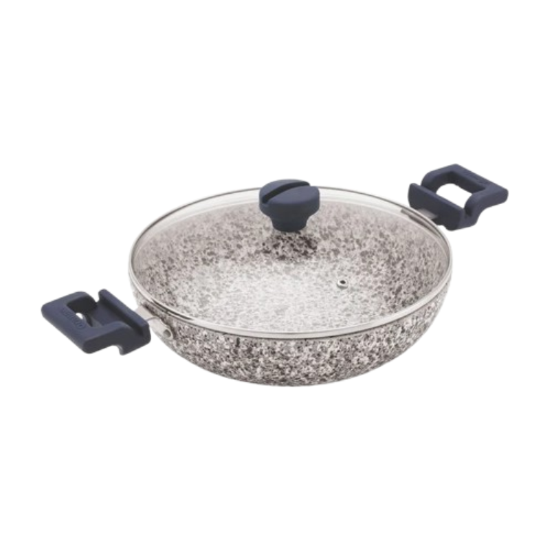 Orange Non-Stick Deep Kadai Stone Finish 24Cm With Glass Lid Rockstar Series Onsc406 1 Orange Non-Stick Deep Kadai Stone Finish 24Cm With Glass Lid Rockstar Series Onsc406