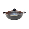 Orange Hard Anodized Deep Kadai No10 1.5L with Glass Lid OHAC102