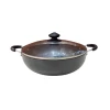 Orange Hard Anodized Deep Kadai No15 4.5L with Glass Lid OHAC107
