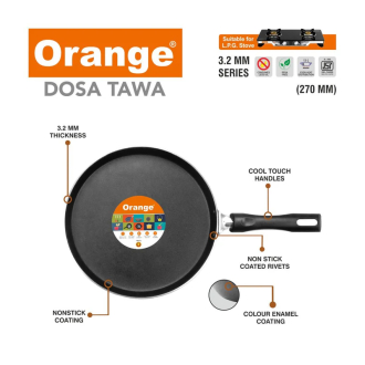 Orange Non-Stick Dosa Tawa 27cm 3.2mm ONSC046
