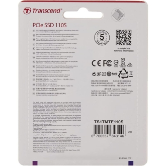 Transcend 1TB M.2 2280 Pcle Gen3X4 M-Key QLC DRAM Less TS1TMTE110Q