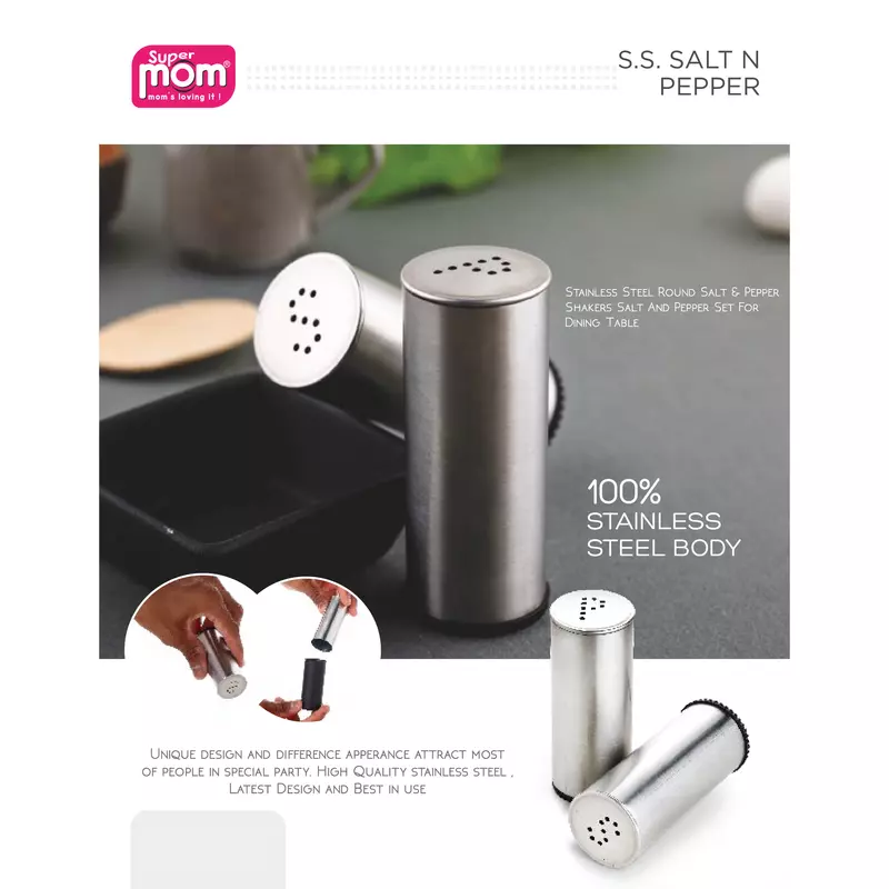 Supermom Salt And Paper Set Stainless Steel Round Body 572242 3 Supermom Salt And Paper Set Stainless Steel Round Body 572242