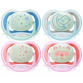 Philips Avent Soother Night Time 2's 6-18M + Pacifier 376/20