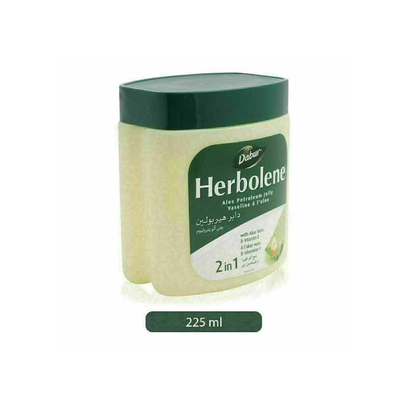 Dabur Herbolene Petroleum Jelly Enriched With Aloe Vera And Vitamin E For Dry And Rough Skin 225Ml (Pack Of 3) 2 Dabur Herbolene Petroleum Jelly Enriched With Aloe Vera And Vitamin E For Dry And Rough Skin 225Ml (Pack Of 3)
