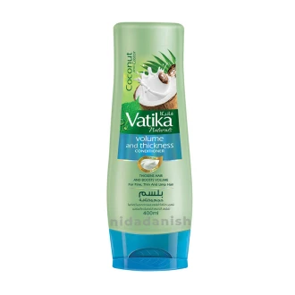Vatika Conditioner Volume & Thickness, Natural Moisturizing Hair Conditioner for Women, with All Hair Types. Scalp Hydrating Moisturizer, 400ml Coconut (Pack of 3)