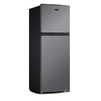 Von Refrigerator 138L Double Door, Top Freezer with Mechanical Temperature Control, Inox VRT-138DRHX