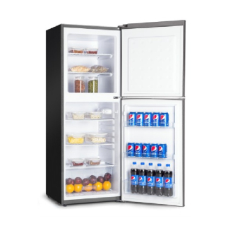 Von Refrigerator 195L Double Door, Top Freezer with Tropicalised Compressor, Inox VRT-196DRHX