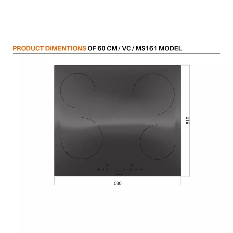 Evoq Vitro Ceramic Hob 60 Cm Built-In Electric Cooktop Ms‑263 5 Evoq Vitro Ceramic Hob 60 Cm Built-In Electric Cooktop Ms‑263