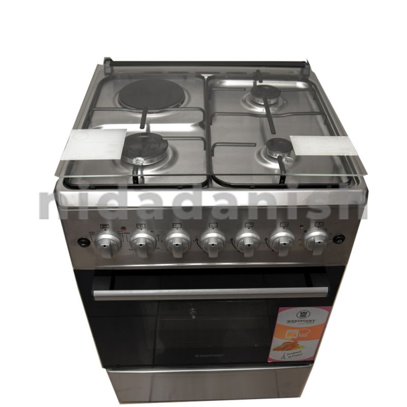 Westpoint Cooker 60X60Cm, 3 Gas Burners, 1 Electric Plate With Electric Oven Auto Ignition Inox Wcer6631E0X 1 Westpoint Cooker 60X60Cm, 3 Gas Burners, 1 Electric Plate With Electric Oven Auto Ignition Inox Wcer6631E0X