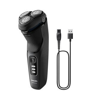 Philips Electric Cordless Shaver, 5D Pivot & Flex Heads, PowerCut Blades, Anti-Corrosion Shaving System, Shave Wet & Dry 3000X Series Grey S3244