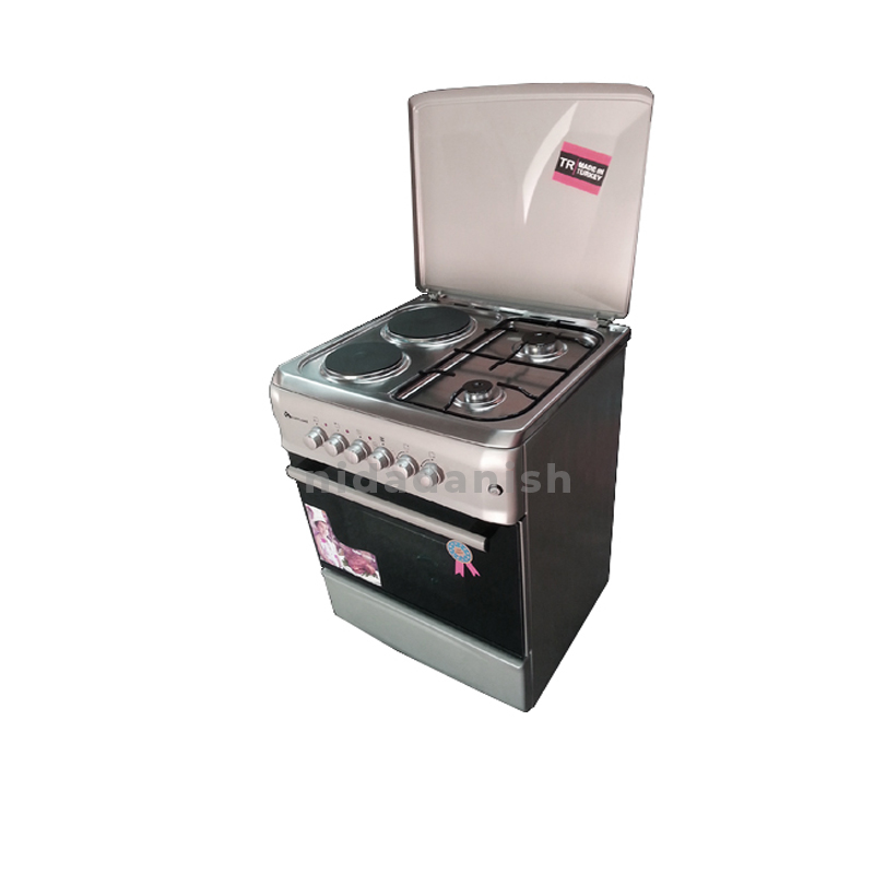 Westpoint Cooker 60X60Cm, 2 Gas Burners, 2 Electric Plates With Electric Oven Inox Wcer6622E0X 1 Westpoint Cooker 60X60Cm, 2 Gas Burners, 2 Electric Plates With Electric Oven Inox Wcer6622E0X
