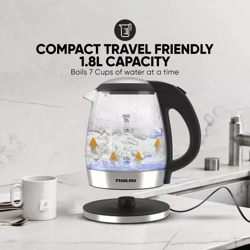 Nikai Jug Kettle 1.2L Glass With Filter 2200W Nk303G Filter With Boil Dry Protectiion Led Indicator Light With Sus 304 Grade Heating Plate 3 Nikai Jug Kettle 1.2L Glass With Filter 2200W Nk303G Filter With Boil Dry Protectiion Led Indicator Light With Sus 304 Grade Heating Plate