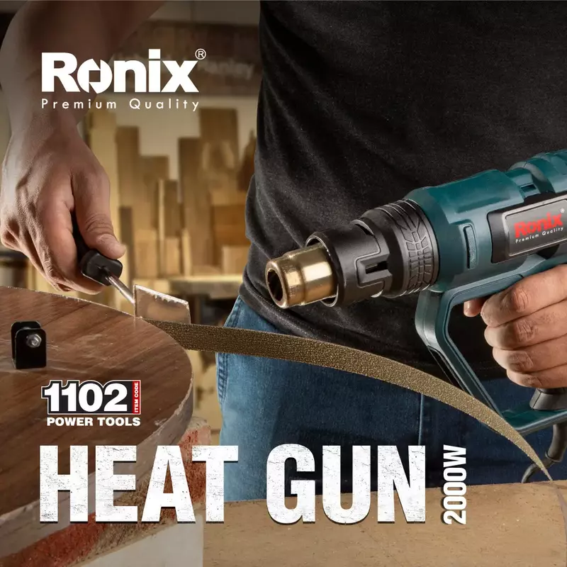 Ronix Electric Heat Gun High-Quality Multi Temperature For Woodworking 50-60Hz 2000W 1101 2 Ronix Electric Heat Gun High-Quality Multi Temperature For Woodworking 50-60Hz 2000W 1101