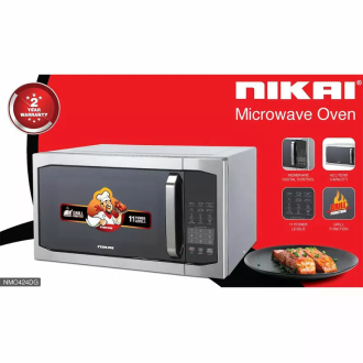 Nikai Microwave 42l Digital 11 Power Levels with Grill Function 1200w NMO424DG Defrost Settings Memory Function 99:99 Cooking Timer Microwave Input 1550W, Microwave Output 1100W Grill Input 1200W)