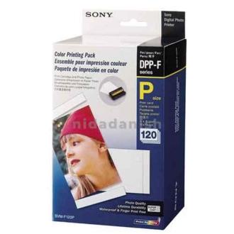 Sony Color Print Paper 4x6 inches 120 Photo Papers & 2 Cartridges For DPP-FB Series Printer SVM-F120P