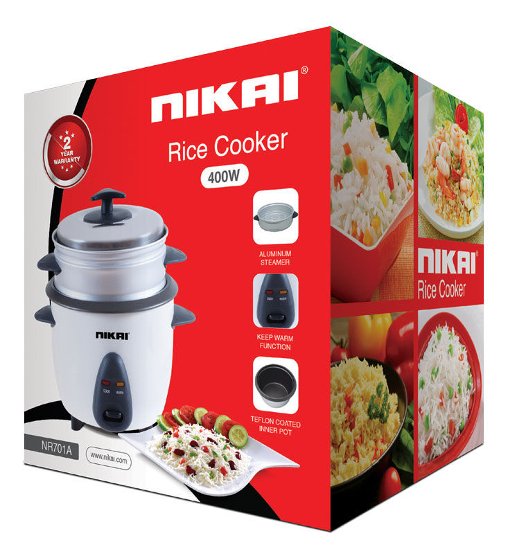 Nikai Rice Cooker 1L Keep Warm Function Teflon Coated Inner Pot 400W Nr701A Aluminum Steamer Detachable Power Cord Indicator Lights 2 Nikai Rice Cooker 1L Keep Warm Function Teflon Coated Inner Pot 400W Nr701A Aluminum Steamer Detachable Power Cord Indicator Lights