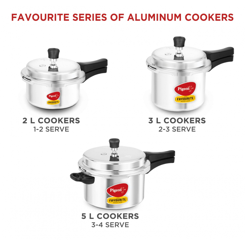 Pigeon Pressure Cooker 3L Deluxe Outer Lid Aluminium Sap 102 - Ergonomic Sturdy Handle Thermal Efficiency Special Alloy Safety Plug 11 Pigeon Pressure Cooker 3L Deluxe Outer Lid Aluminium Sap 102 - Ergonomic Sturdy Handle Thermal Efficiency Special Alloy Safety Plug