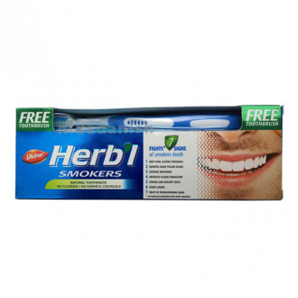 Dabur Herbal Toothpaste 150g with Brush Smokers - Set of 3 Pcs