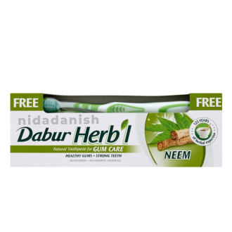 Dabur Herbal Toothpaste Gum Care 150g with Brush Neem - Set of 3 Pcs