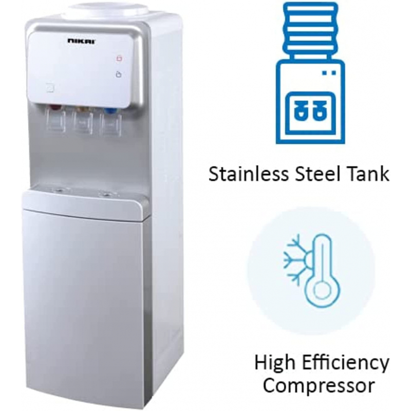 Nikai Water Dispenser 3 Taps Top Load With Cabinet Nwd1900C 3 Taps Hot Normal And Cold Compressor Cooling Anti Bacterial Design 3 Nikai Water Dispenser 3 Taps Top Load With Cabinet Nwd1900C 3 Taps Hot Normal And Cold Compressor Cooling Anti Bacterial Design