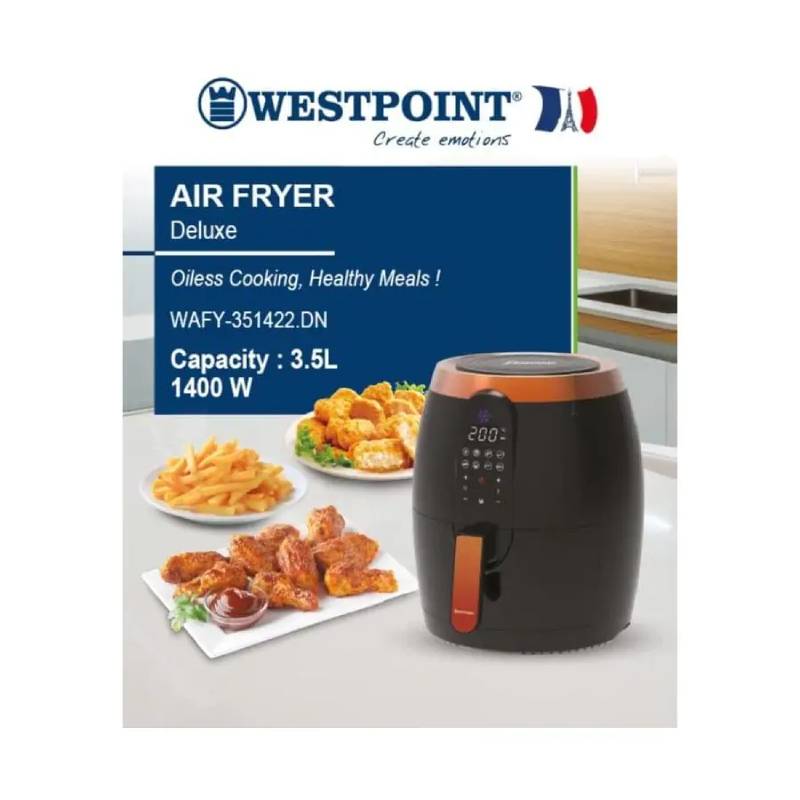 Westpoint Air Fryer With Digital Display 3.5L 1400W Wafy-351422.Dn 7 Westpoint Air Fryer With Digital Display 3.5L 1400W Wafy-351422.Dn