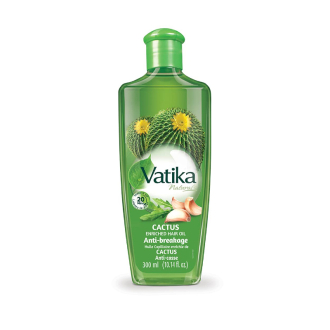 Vatika Hair Oil Natural Moisturizing, Strengthening & Hair Oil Serum for Healthy Scalp, Nourishing Hair Oil for Soft, Manageable, Smooth & Silky Hair From Root to Tip (Cactus) 300ml (Pack of 6)